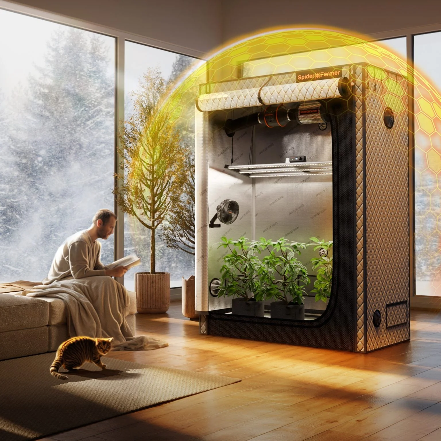 Spider Farmer 2‘x4’ Grow Tent Insulation Cover for Winter – Thermal Liner with Insulation Layer, Observation Window and Ventilation Holes, Optimized for Heat Retention and Energy Efficiency - Image 3