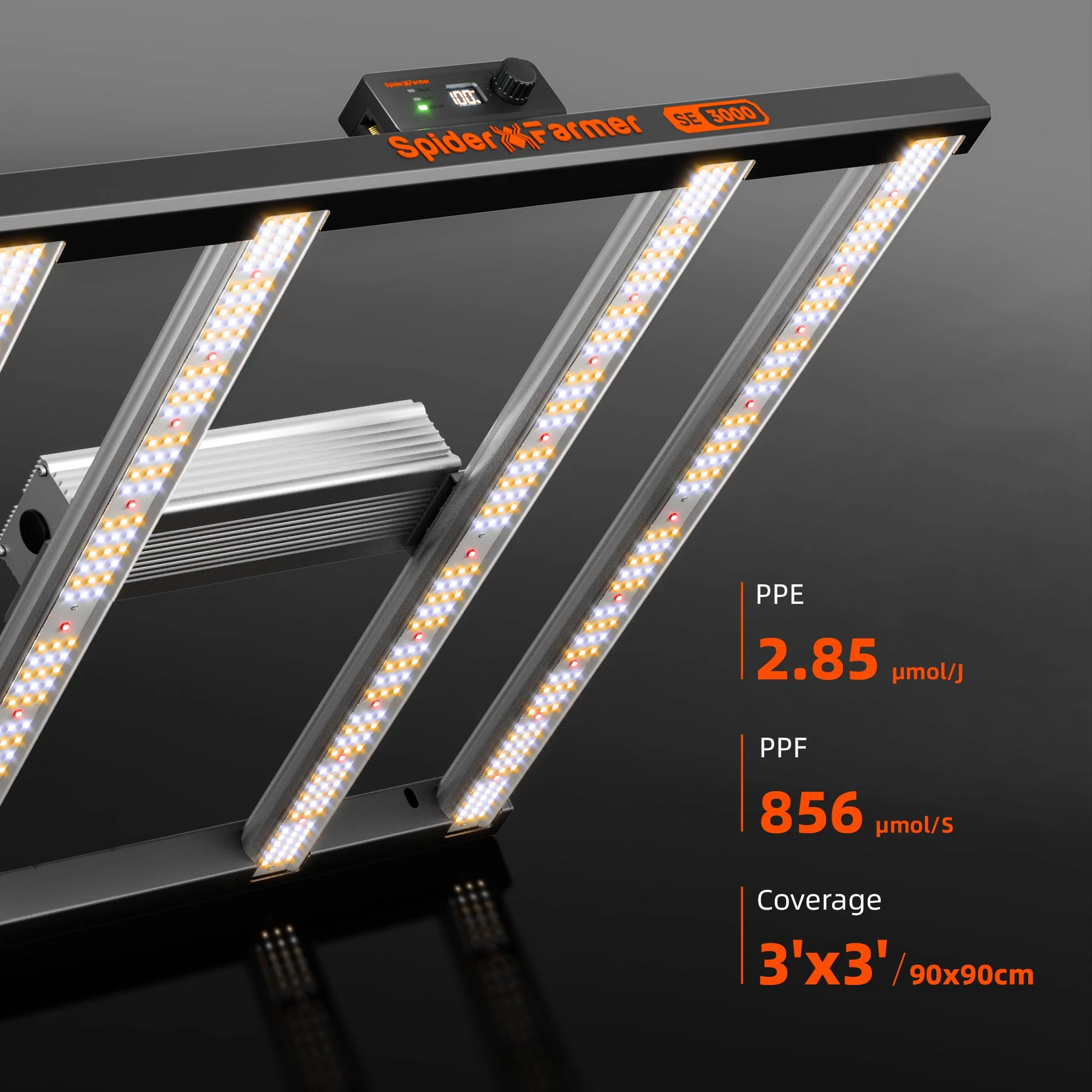 Spider Farmer SE3000 300W LED Grow Light Dimmable Bluetooth & WiFi Smart APP Control For 3x3FT Grow Tent Indoor Plants - Image 5