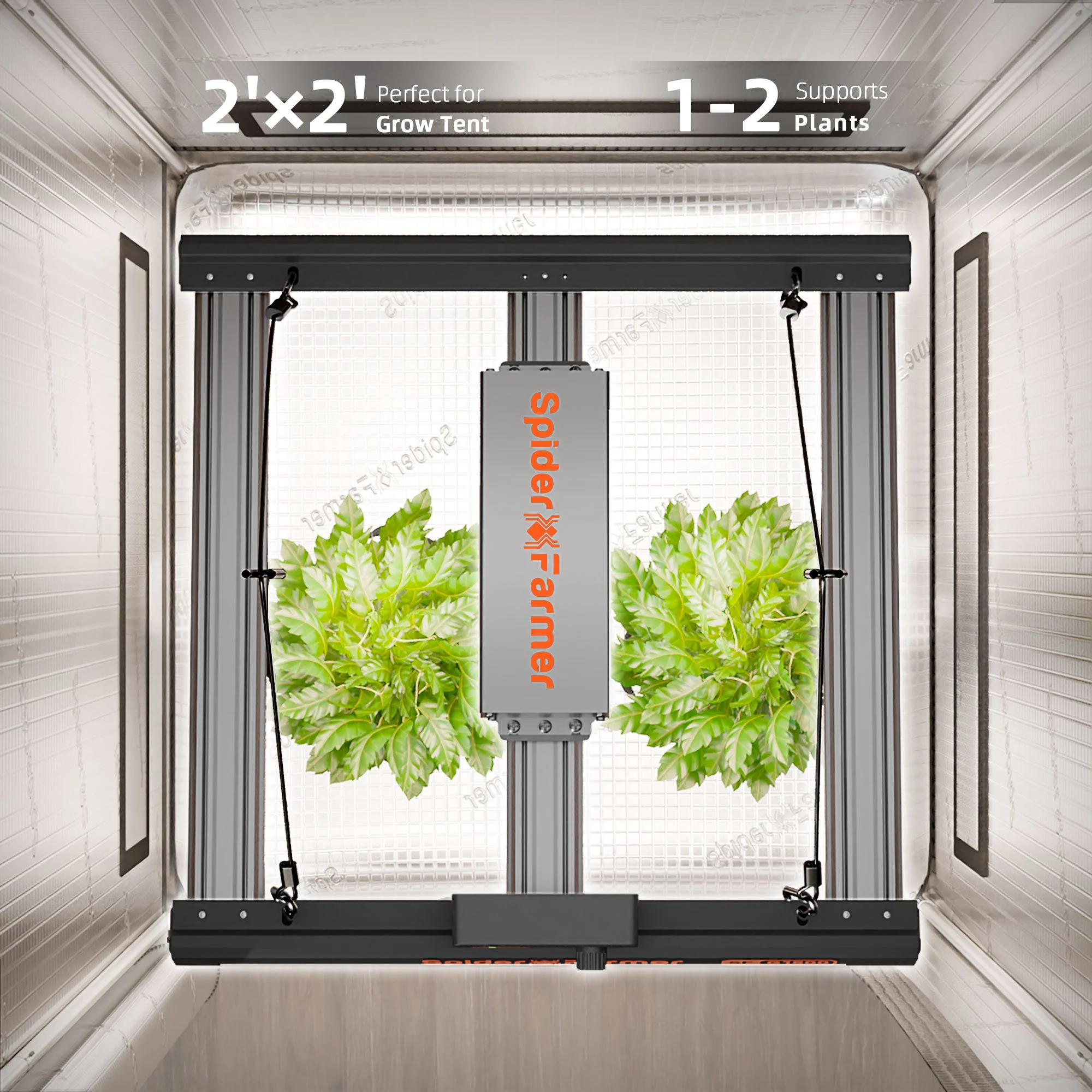 Spider Farmer G1500 150W WiFi & Bluetooth App-Controlled Dimmable Cost effective Full Spectrum High Yield LED Grow Light for 2X2 / 3X3 Grow Tent - Image 6