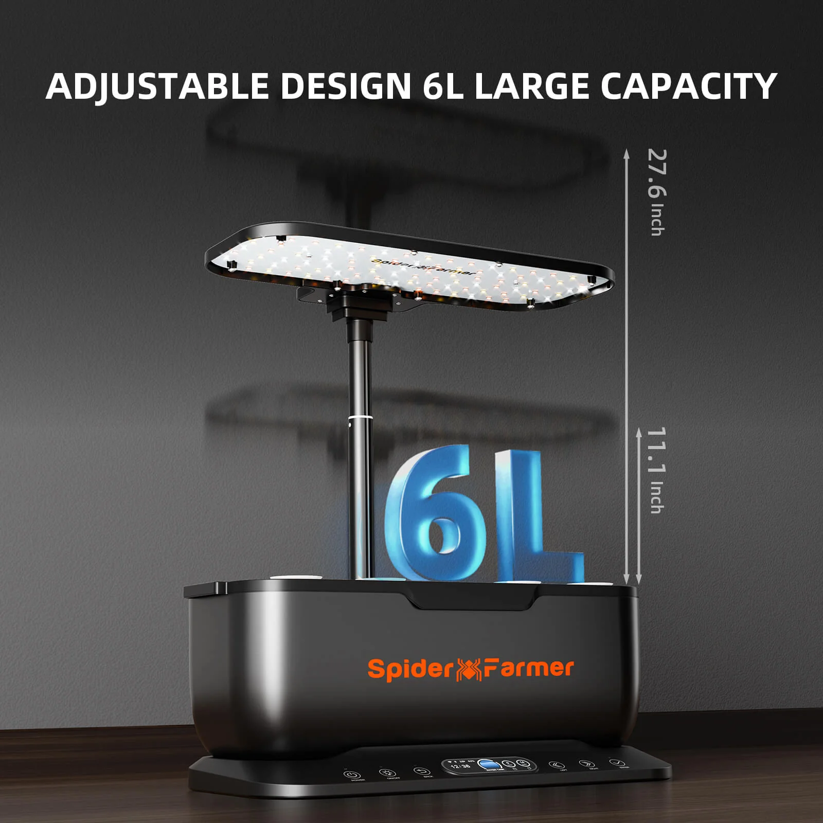 Spider Farmer SmartG12 Hydroponic Gardening System Kit, APP & Wifi Controlled, 36W LED Grow Light, 12 Pods Indoor Herb Garden, 6L Water Tank - Image 7