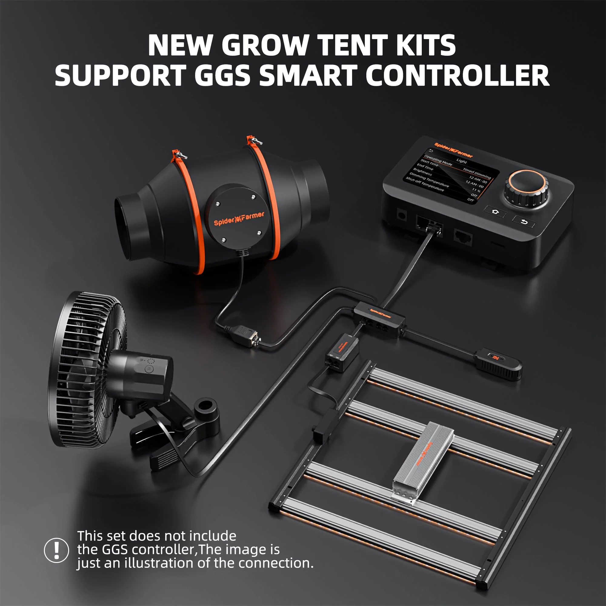 Spider Farmer 3’x3′X6′ Complete Grow Tent Kit丨Newest Version G3000 Full Spectrum LED Grow Light丨 Next-Gen 6” Clip Fan丨4” Ventilation System with Speed Controller(with RJ12 Port) - Image 14