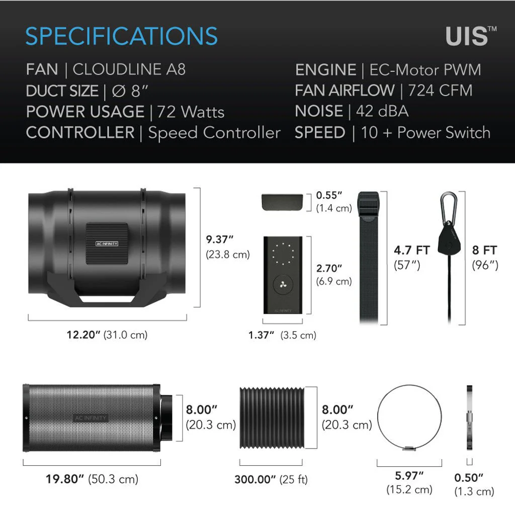 AC Infinity 8-Inch Air Filtration System - Image 7