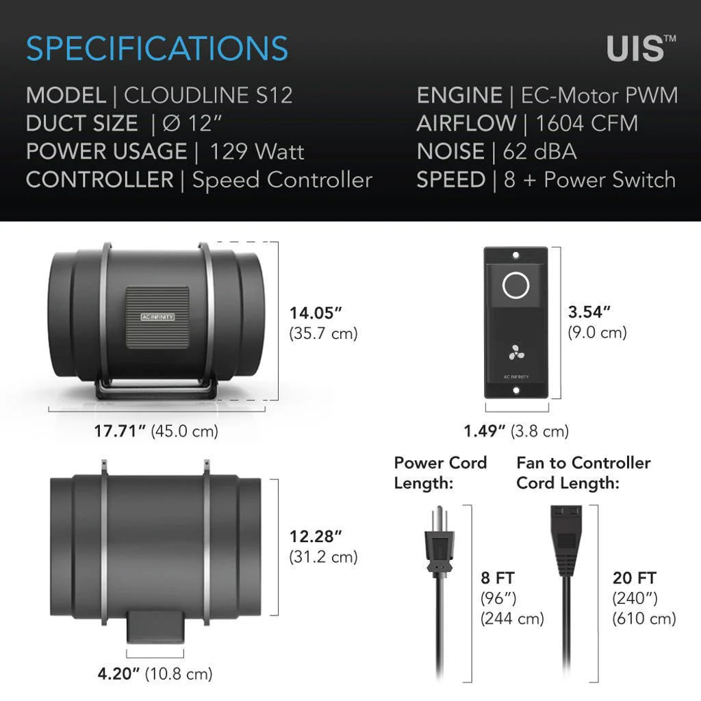 AC Infinity's Cloudline S12 - 12 inches - Image 6