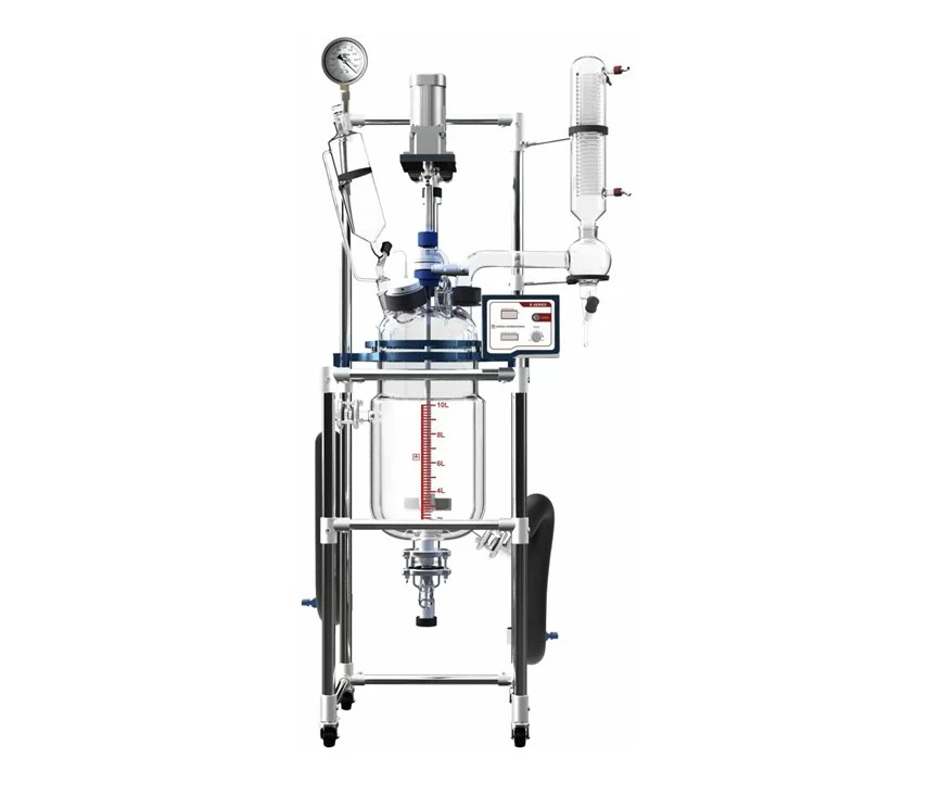 Across International 10L Single or Dual Jacketed Glass Reactor w/ Chiller & Pump - Image 2