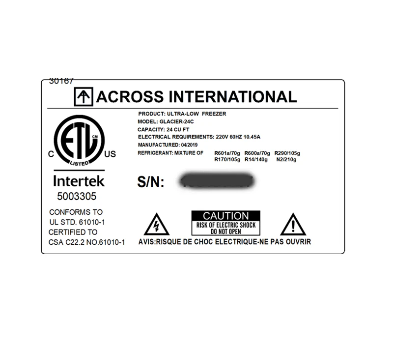 Across International Ai Glacier 21 Cu Ft -86C Ultra Low Temp Chest Freezer Etl 220V - Image 5