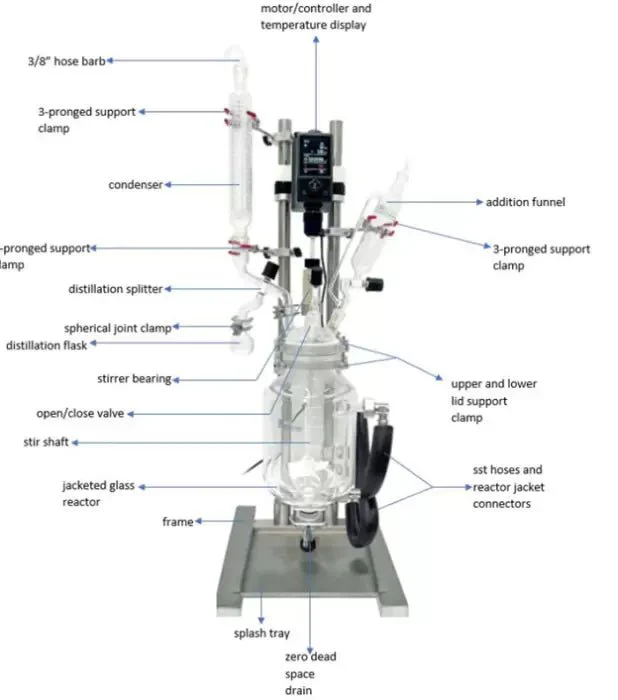 Across International 2L Single Jacketed Glass Reactor - 115V/230V Compatible - Image 2