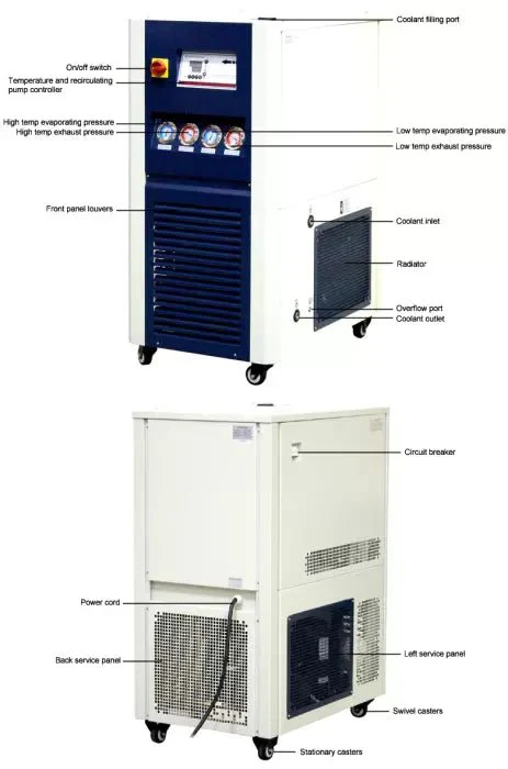 Across International 10L -75°C Recirculating Chiller With 30L/Min Centrifugal Pump - Image 2
