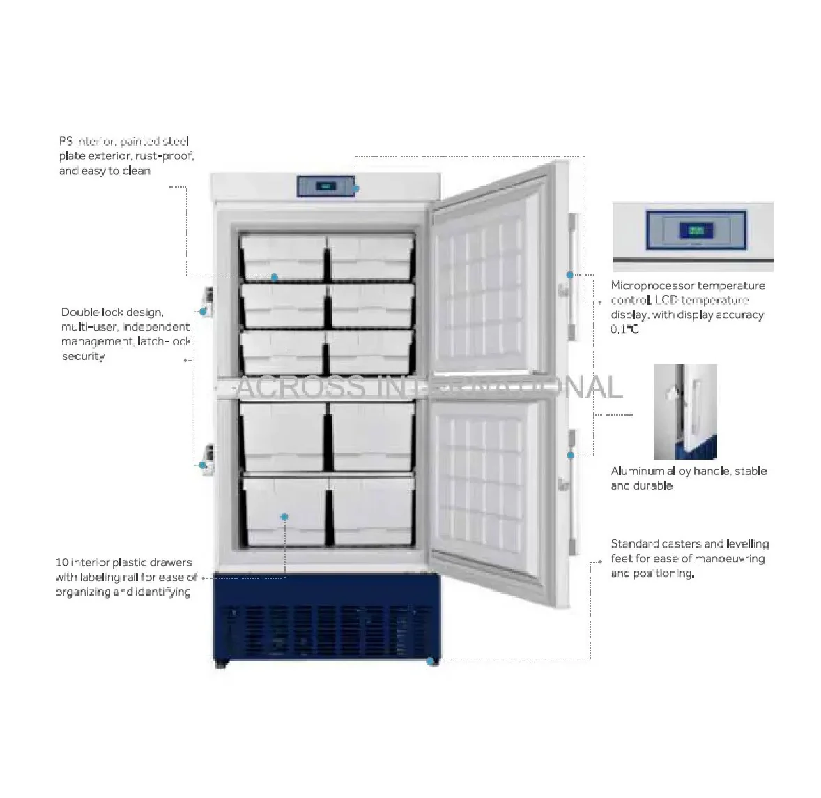Across International EasyChill 18 Cu Ft -30A°C Ultra-Low Upright Freezer UL 115V - Image 4