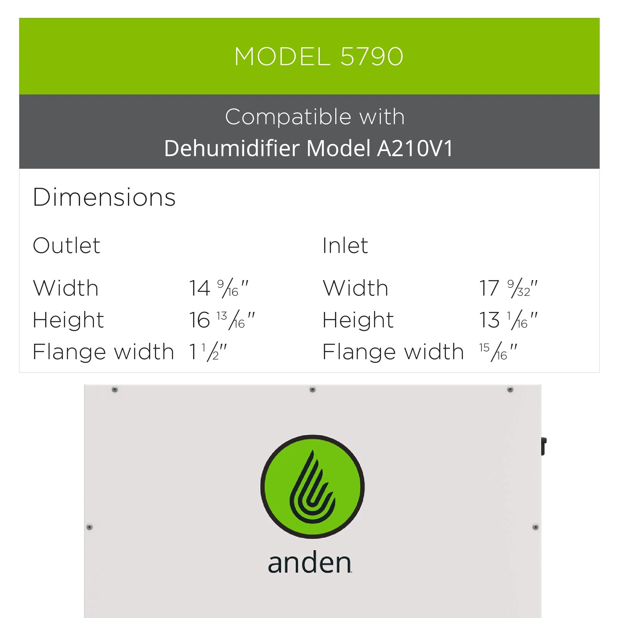 Anden 5790 Round Duct Kit For A210V1 Dehumidifier - Image 4
