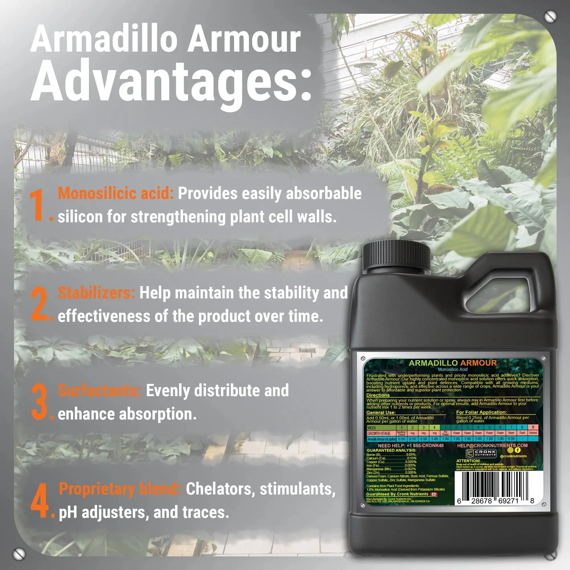 Cronk Nutrients Armadillo Armour Monosilicic Acid Plant Supplement - Image 3