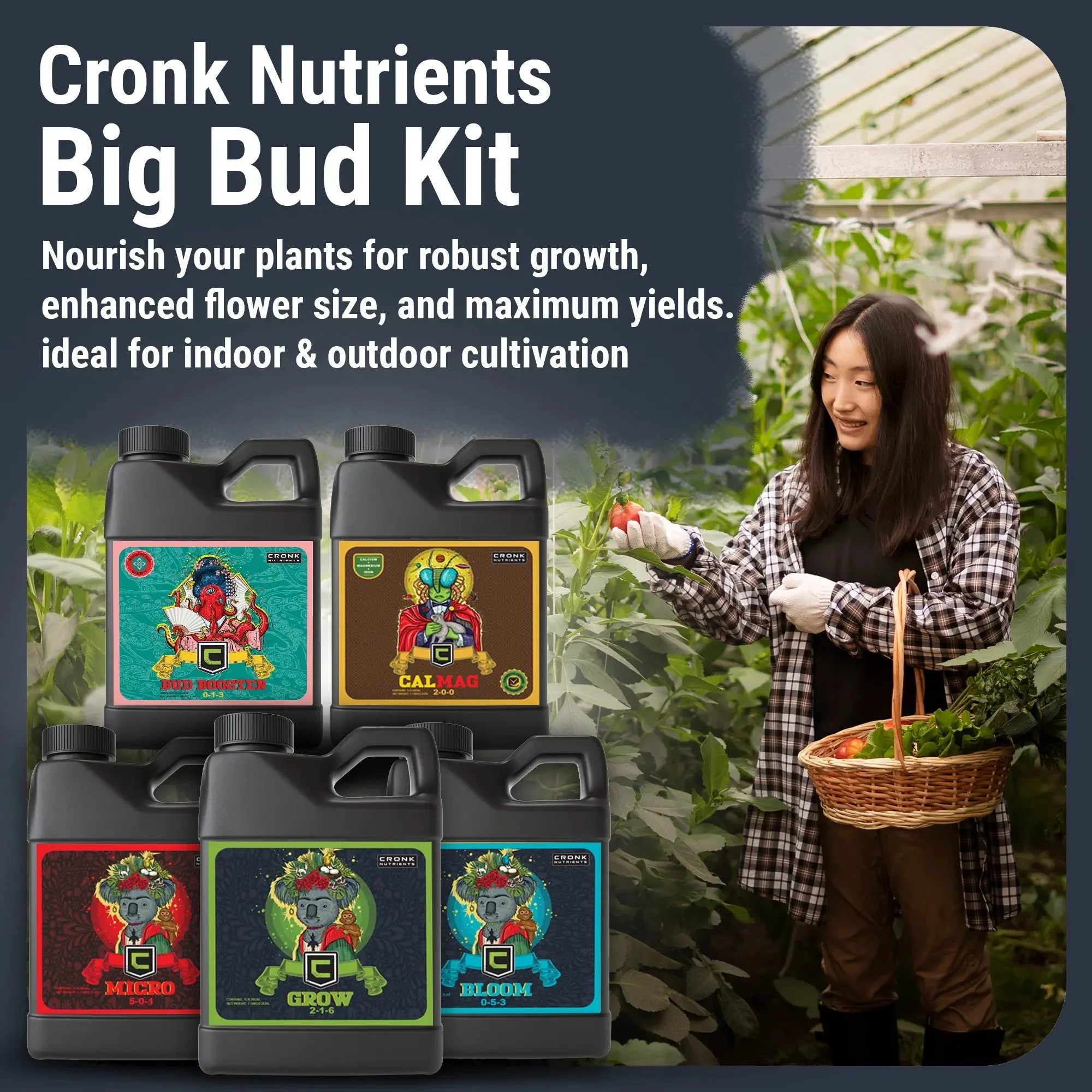 Cronk Nutrients Big Bud Kit Complete Plant Nutrient Solution - Micro, Grow, Bloom, CalMag, and Bud Booster - Image 3