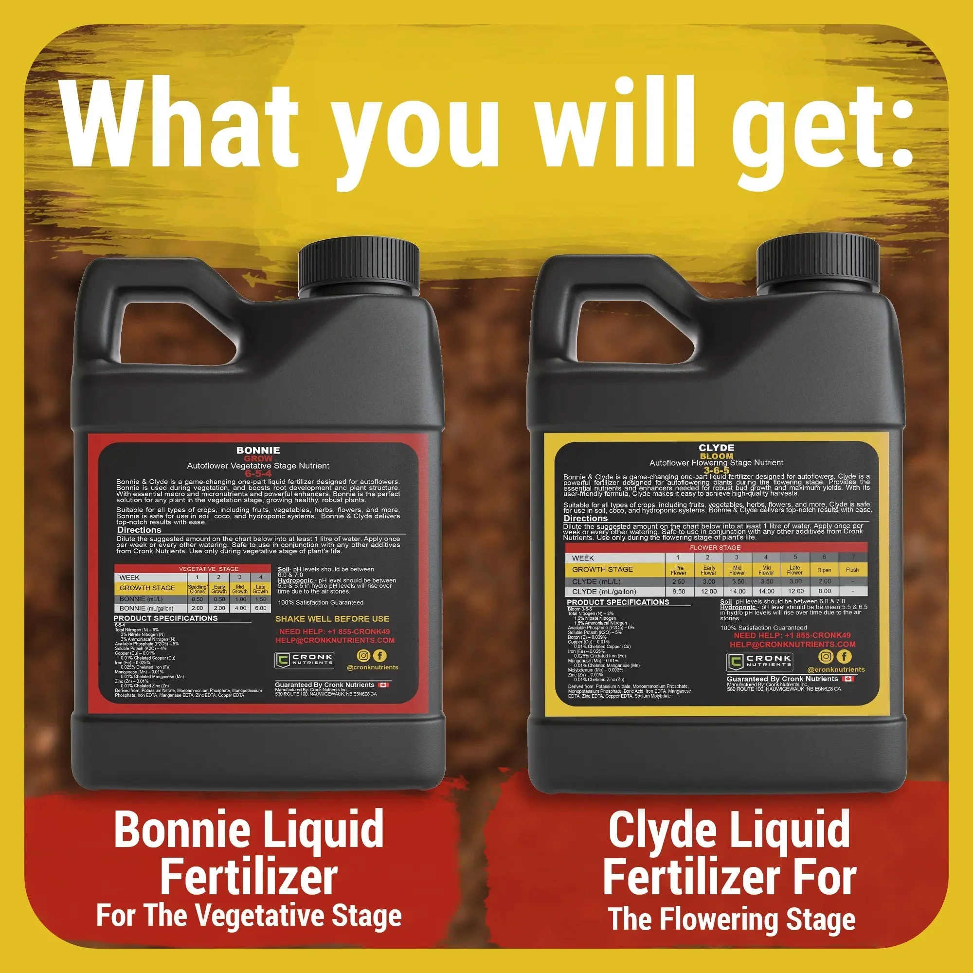 Cronk Nutrients Bonnie & Clyde AutoFlower Nutrients Base Kit - Image 10