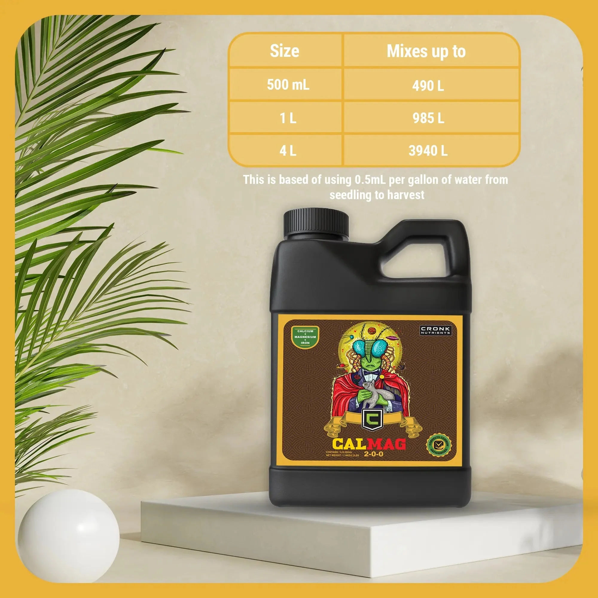 Cronk Nutrients CalMag 2-0-0 Essential Blend of Calcium, Magnesium, and Iron for Plants - Image 7