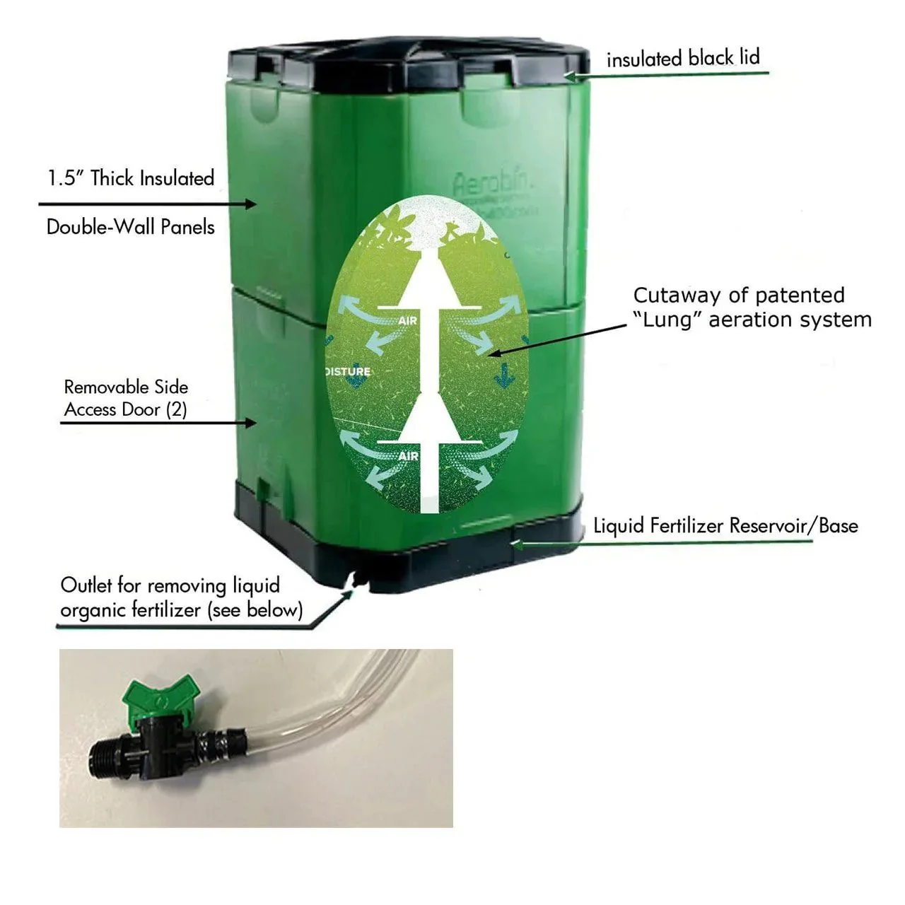 Exaco Aerobin 400 Insulated Compost Bin - Image 6
