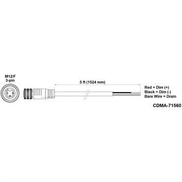 Fluence DC Light Bar Extender 12ft – M16 Threaded to M16 Threaded Connector - Image 4