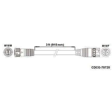 Fluence DC Light Bar Extender 12ft – M16 Threaded to M16 Threaded Connector - Image 5