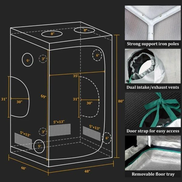 Mars Hydro 4x4 Grow Tent Kit w/ TSW 2000 LED Grow Light - Image 3