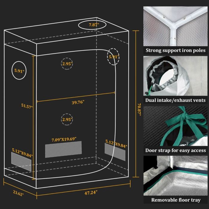 Mars Hydro 2x4 Grow Tent Kit w/ SP 3000 LED Grow Light - Image 3