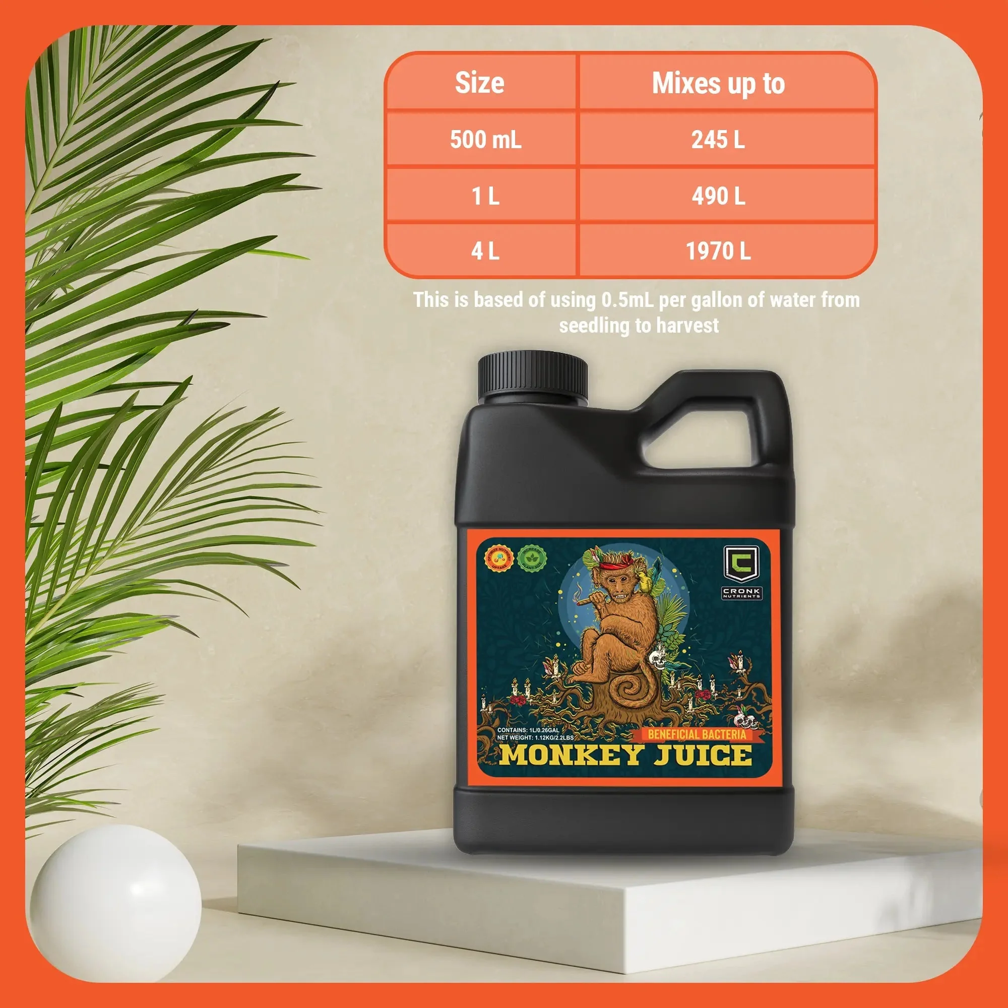 Cronk Nutrients Monkey Juice - Beneficial Bacteria for Plants - Image 8