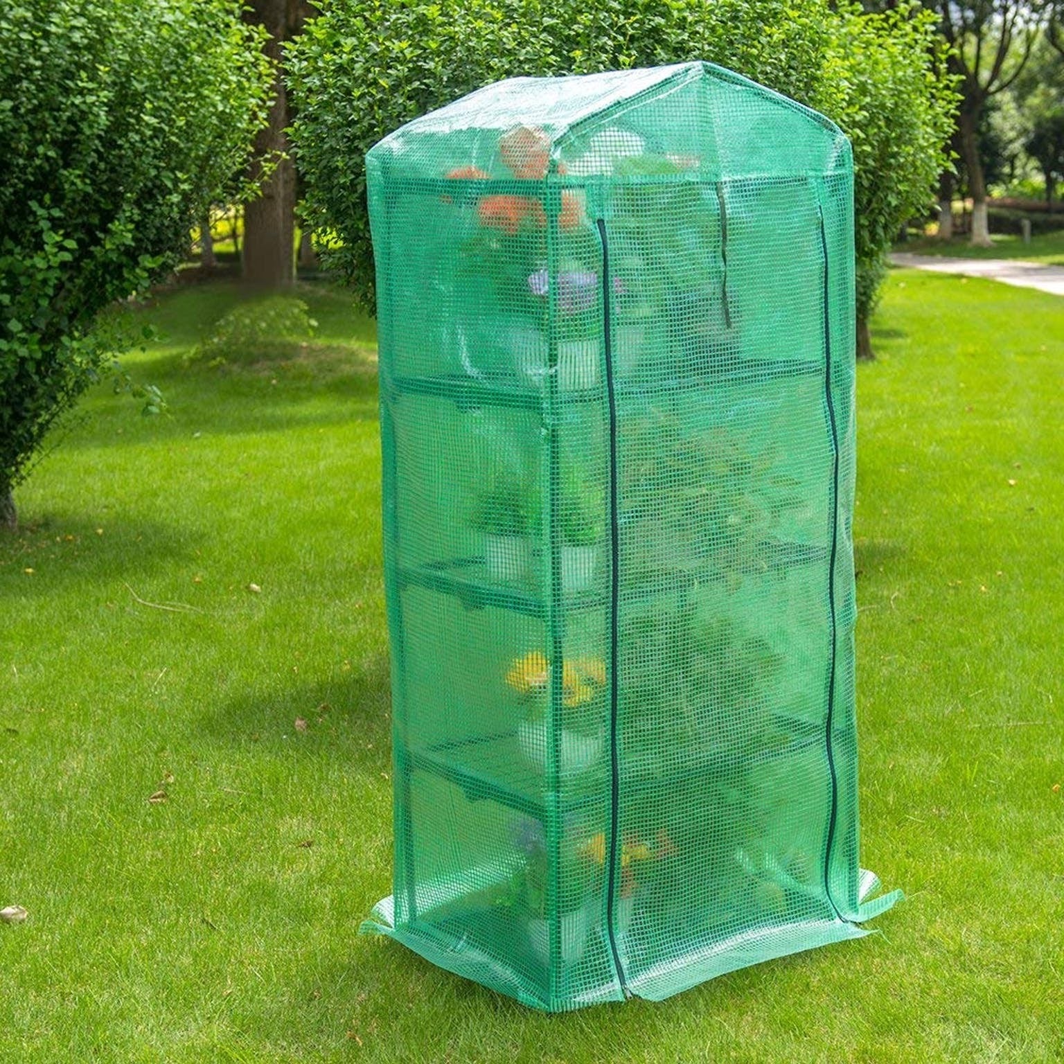 Riverstone 4 Tier Portable Rolling Greenhouse with Opaque Cover - Image 2