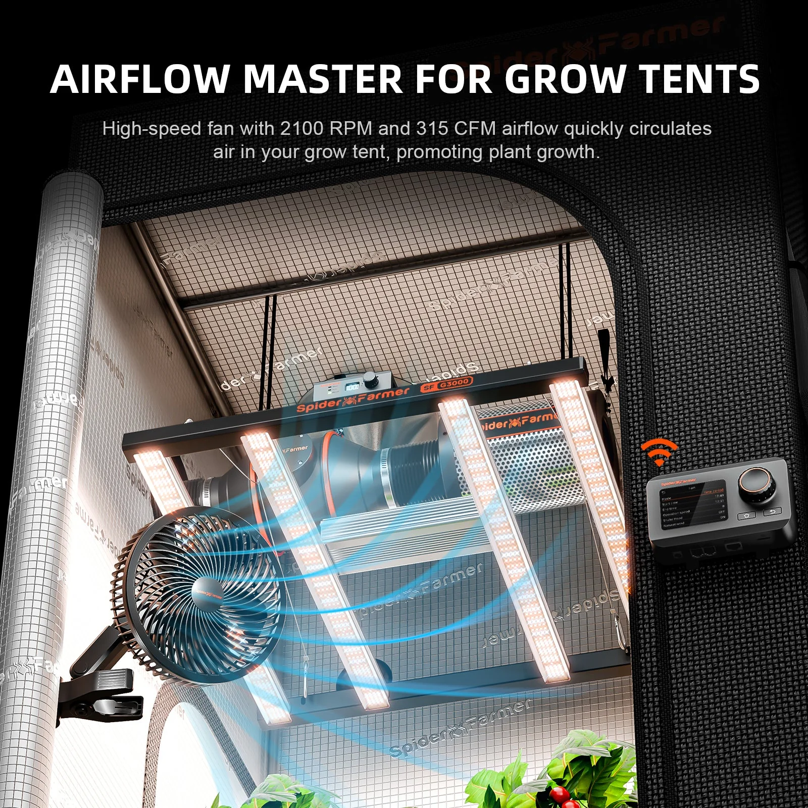 Spider Farmer 6-inch Clip On Fan for Grow Tents - Image 2
