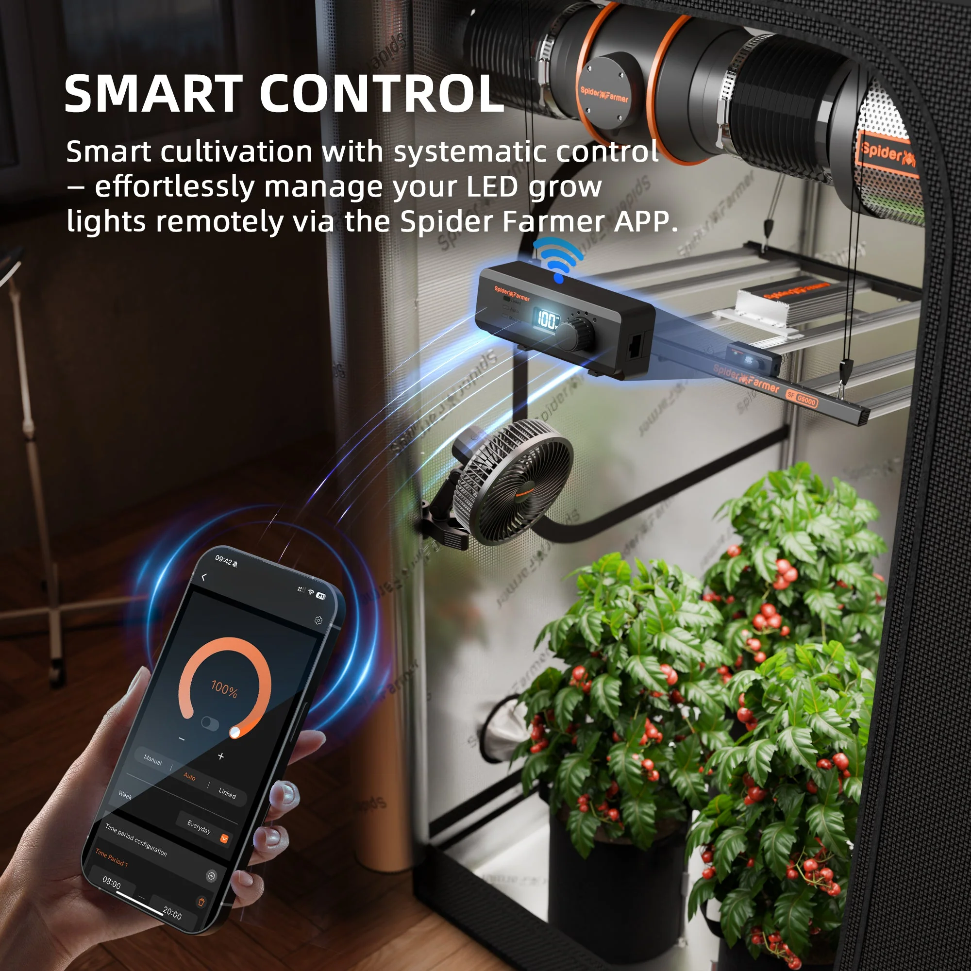 Spider Farmer G4500 320W WiFi & Bluetooth App-Controlled Dimmable Cost effective Full Spectrum High Yield LED Grow Light for 2X4 / 3X5 Grow Tent - Image 4
