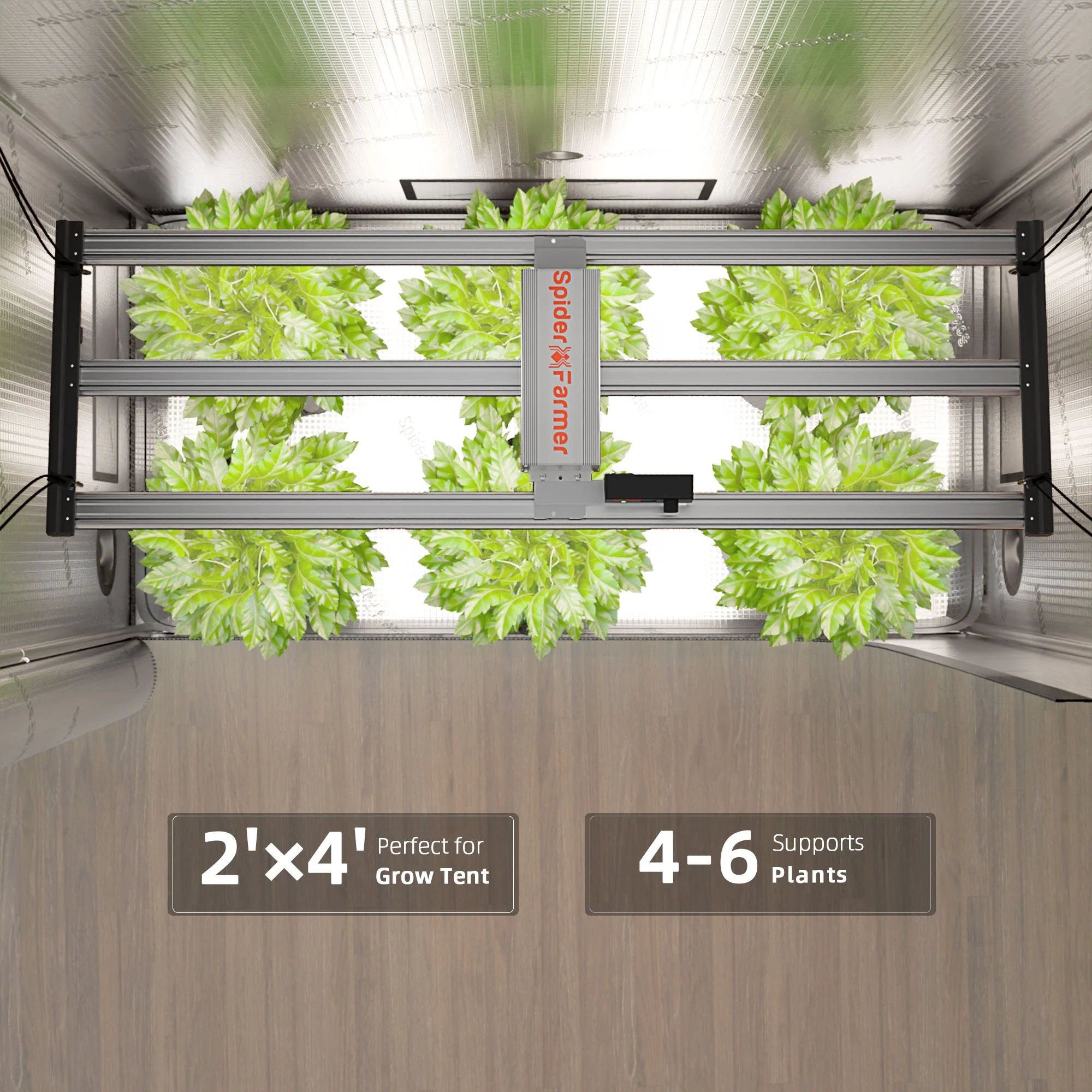 Spider Farmer G4500 320W WiFi & Bluetooth App-Controlled Dimmable Cost effective Full Spectrum High Yield LED Grow Light for 2X4 / 3X5 Grow Tent - Image 8