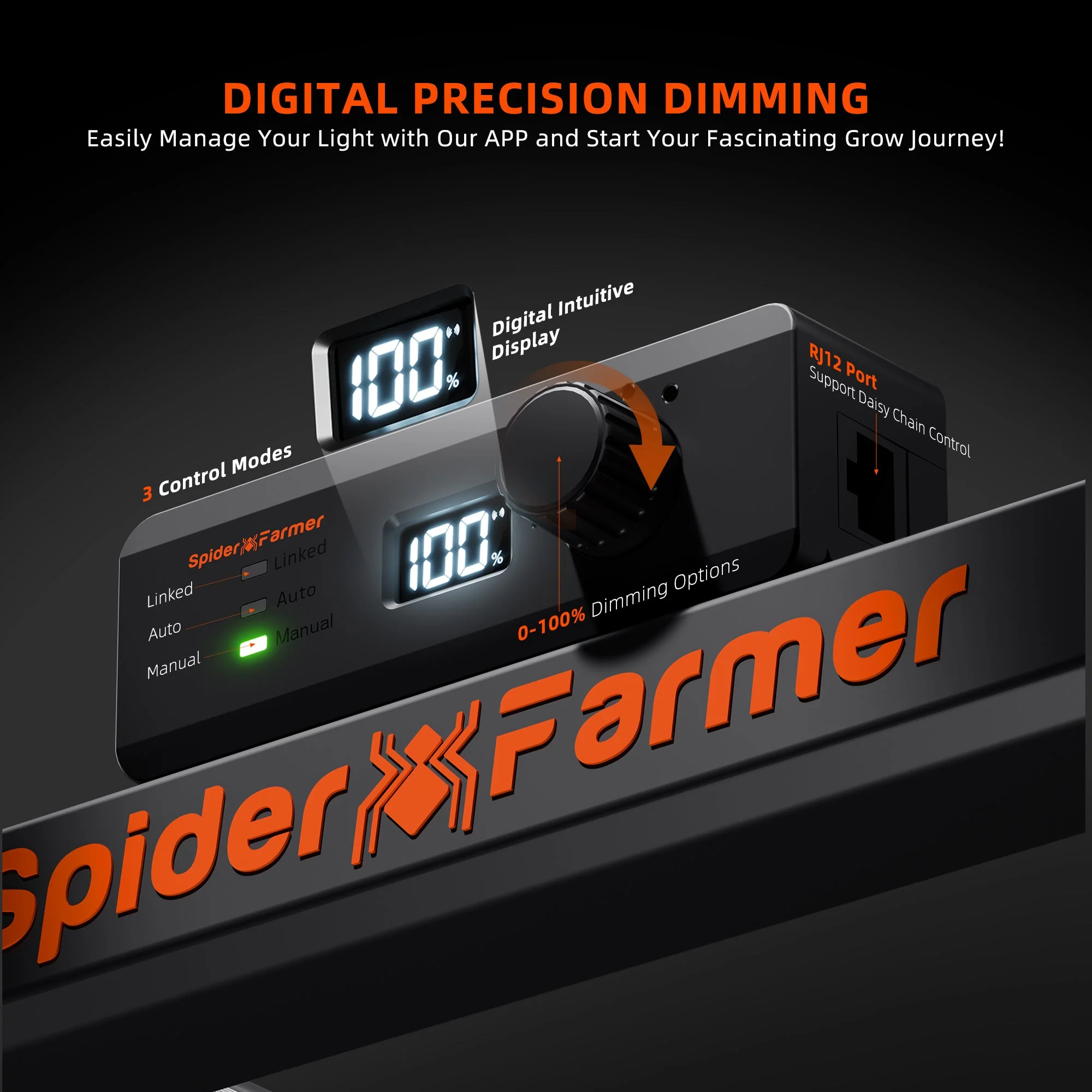 Spider Farmer®SE5000 480W LED Grow Light Dimmable Bluetooth & WiFi Smart APP Control High Yields for 4x4FT Grow Tent - Image 5