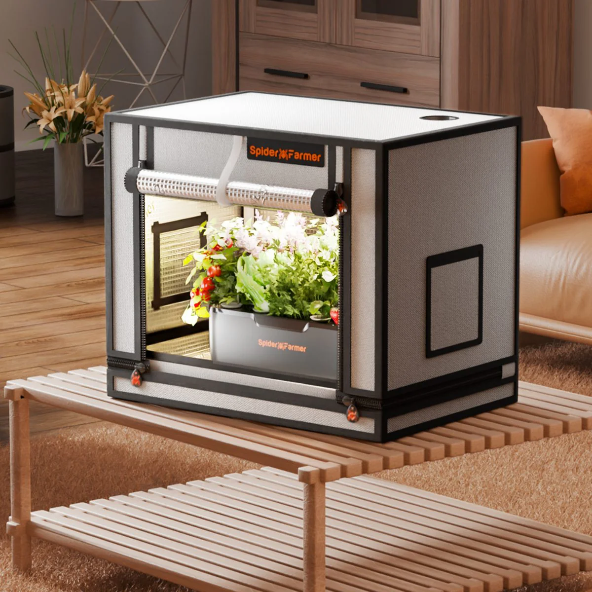 Spider Farmer 24″x16″x20″ - 60cm x 40cm x 50cm Indoor Mini Grow Tent 2000D Oxford Cloth Hydroponics Plant Cloning Growing Seedling Vegetable - Image 3