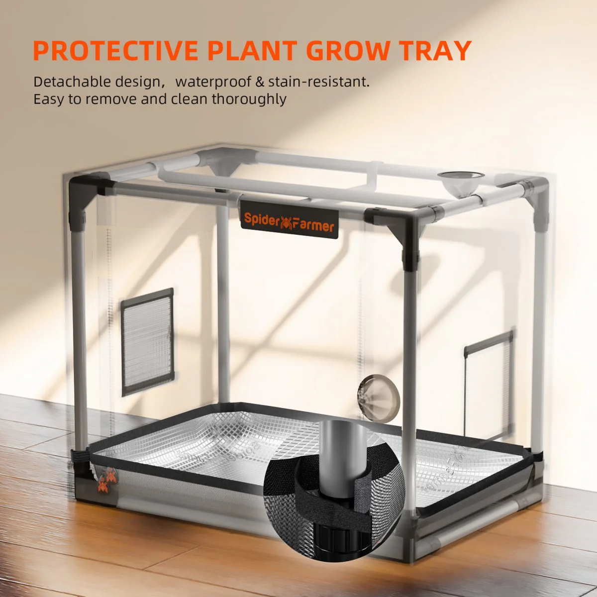 Spider Farmer 24″x16″x20″ - 60cm x 40cm x 50cm Indoor Mini Grow Tent 2000D Oxford Cloth Hydroponics Plant Cloning Growing Seedling Vegetable - Image 7