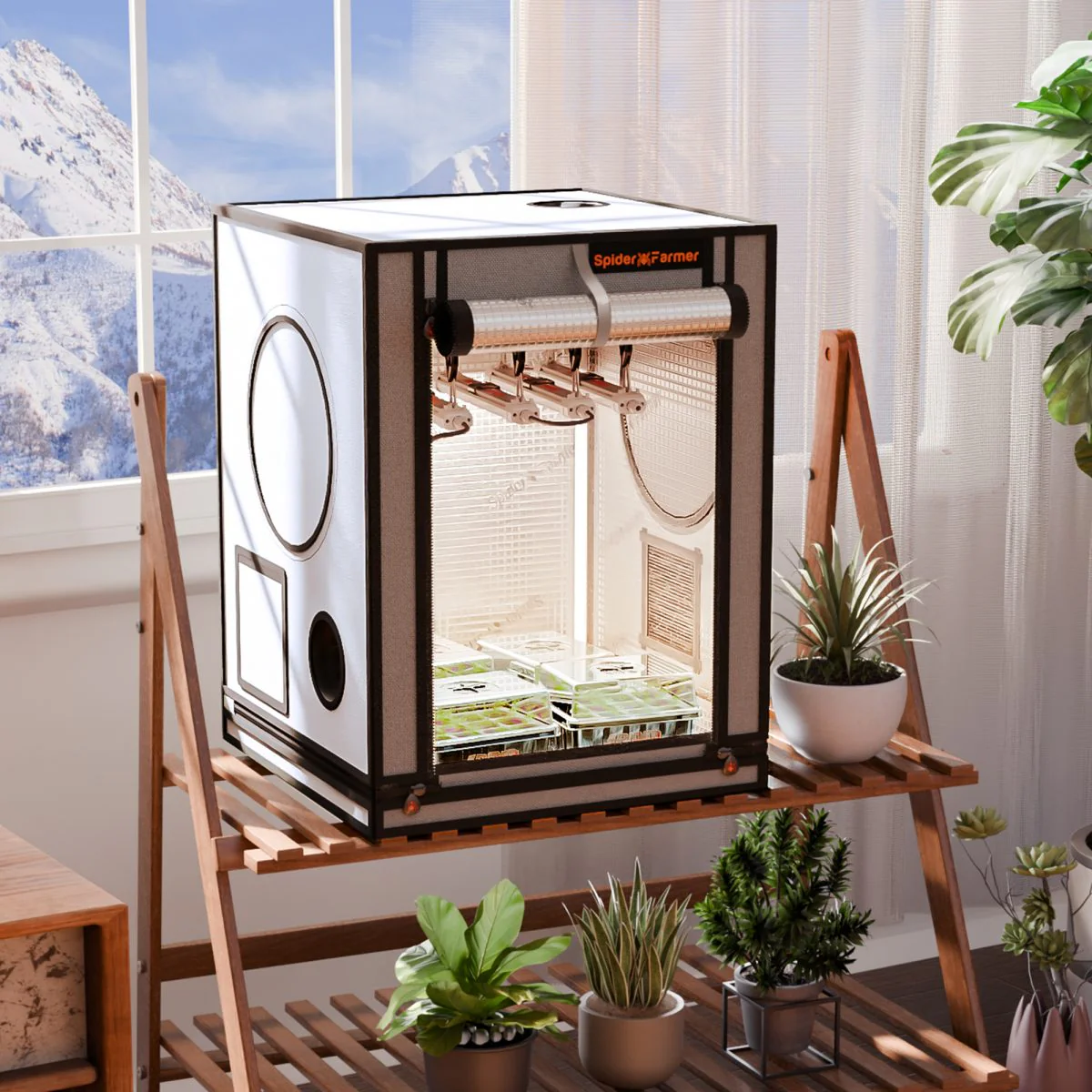 Spider Farmer 24″x24″x32″ 60cm x 60cm x 80cm Indoor Mini Grow Tent 2000D Oxford Cloth Hydroponics Plant Cloning Growing Seedling Vegetable - Image 3