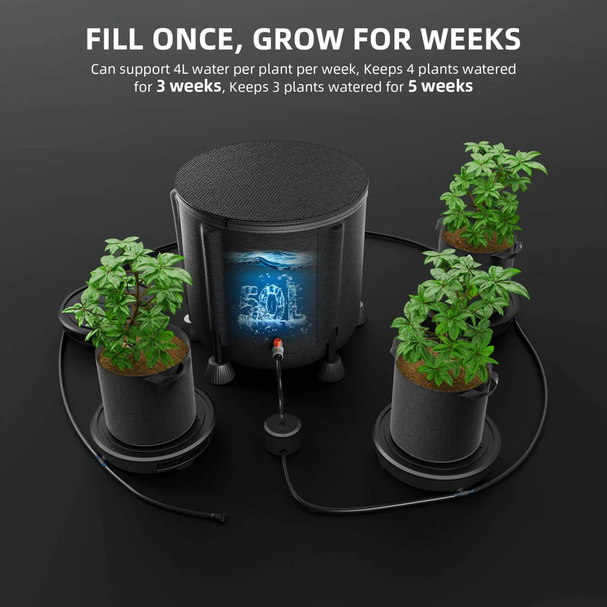 Spider Farmer 4-Pack Gravity-Fed Silent Self-Watering System Kits for Indoor Grow Tents & Greenhouses - Image 3