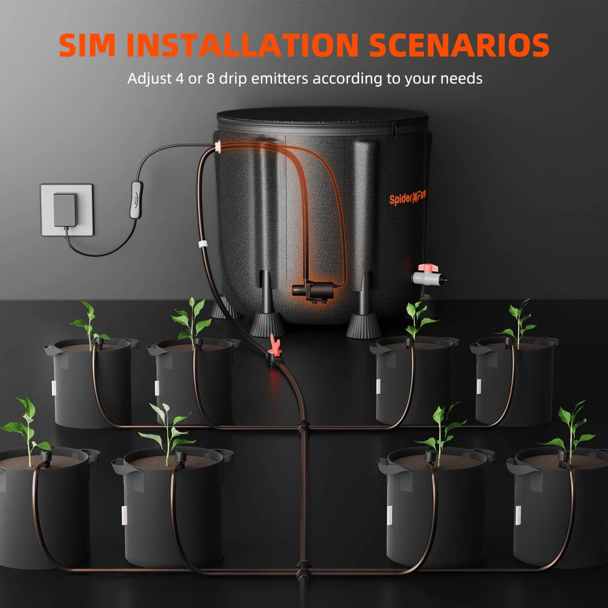 Spider Farmer Automatic Drip Irrigation System for Plants Water Pump with 8 Drip Emitters - Image 6
