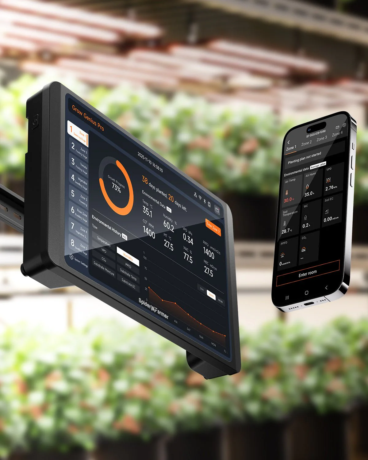 Spider Farmer GGS Pro Controller Kits | Integrated Climate Management of 8 Large-Scale Independent Grow Spaces | Ideal for Industrial & Commercial Grow planners| Temperature, Humidity, VPD Monitoring, Scheduling, Data Tracking, Bluetooth & WiFi - Image 10