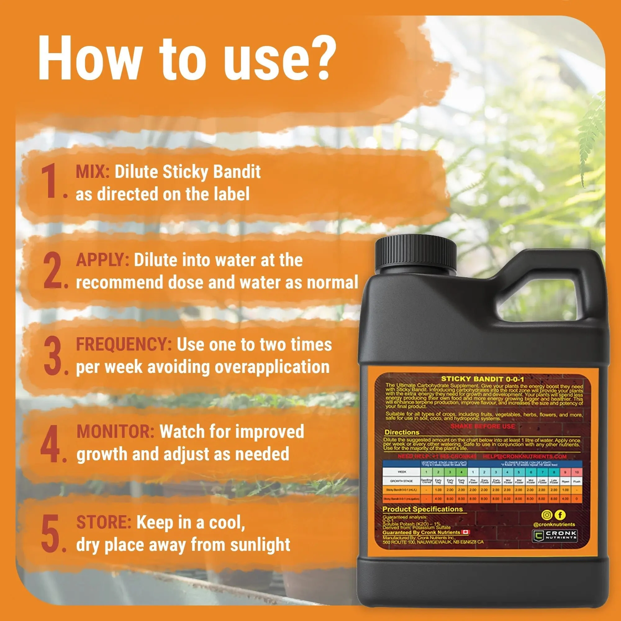 Cronk Nutrients Sticky Bandit - Classic, Autoflower & Organic Plant Nutrients - Image 6