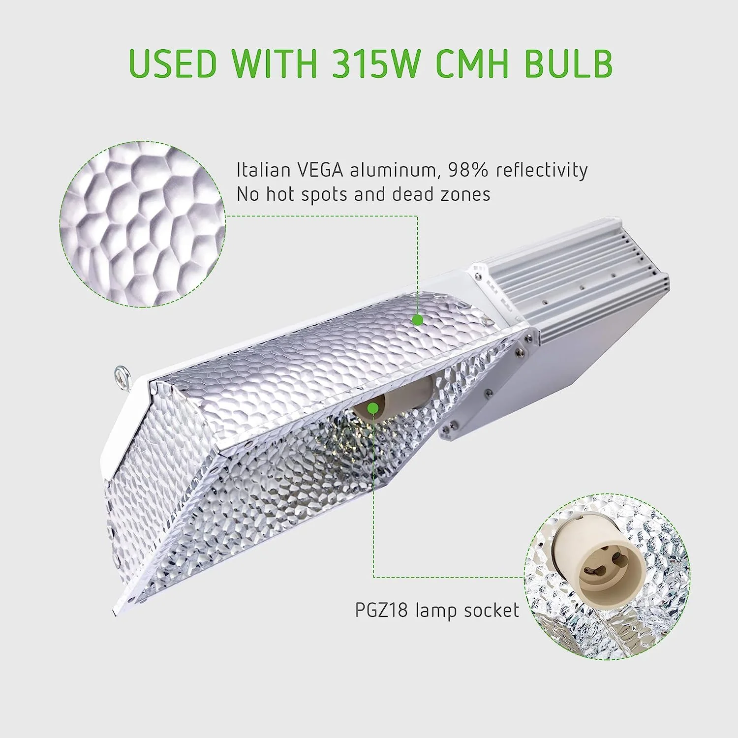 Vivosun 315 Watt Ceramic Metal Halide CMH/CDM Grow Light Fixture - Image 4