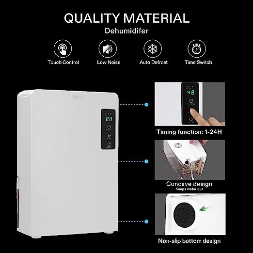 Vivosun Electric Mini Dehumidifier with 2200ml Tank - Image 3