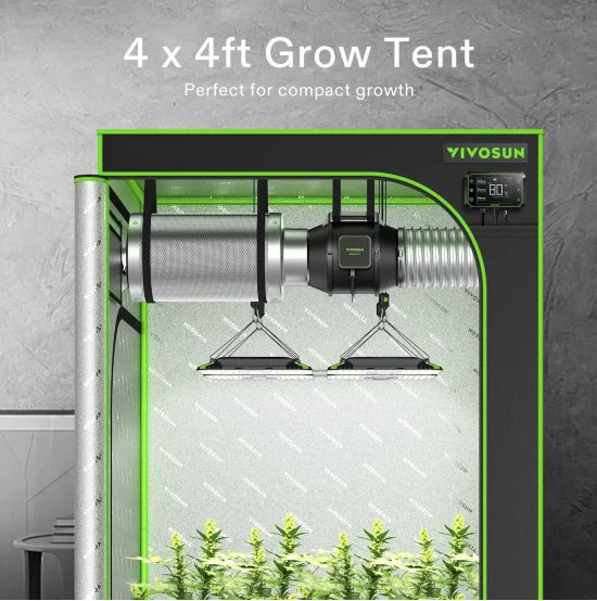 Vivosun Mylar 4x4 Grow Tent,  48″ x 48″ x 80″ - Image 2