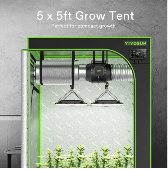 Vivosun Mylar 5x5 Grow Tent, 60″ x 60″ x 80″ - Image 2