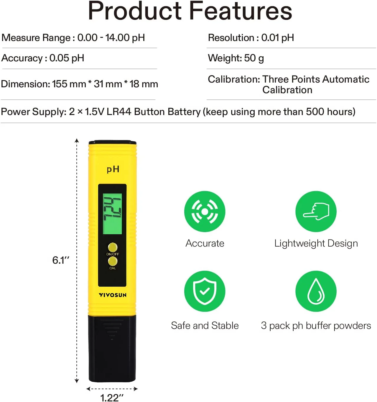 Vivosun PH and TDS Meter Combo - Image 3